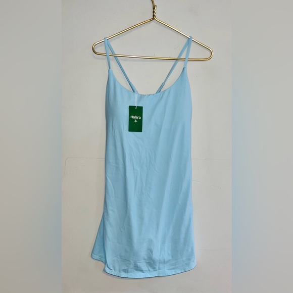 HALARA Dresses & Skirts - HALARA Sky Blue Slip Dress with shorts sz XL NEW!!